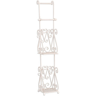 Clayre & Eef - WC-Rollenhalter Toilettenpapierhalter Regal Weiß - ca. 17 x 17 x 97 cm