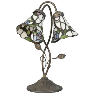 Tiffany Tischlampe Stehlampe Glaslampe ca. 34 x 28 x 47 cm 2 x E14 Max. 40W Clayre & Eef 5LL-5748