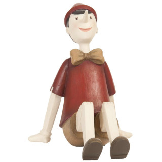 Clayre & Eef 6PR0658 Deko Dekoration Figur Pinocchio sitzend ca. 15 x 11 x 14 cm