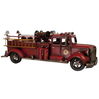 Clayre & Eef 6Y1472 Modellauto Feuerwehr Feuerwehrfahrzeug rot Modell ca. 51 x 16 x 19 cm