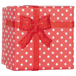 Geschenkbox Geschenkkiste Karton Schachtel rot Punkte weiß 4 x 4 cm Clayre & Eef K.6PA0398R