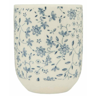 Becher Tasse ohne Henkel Blumen blau Ø 6 x 8 cm Clayre & Eef 6CEMU0012