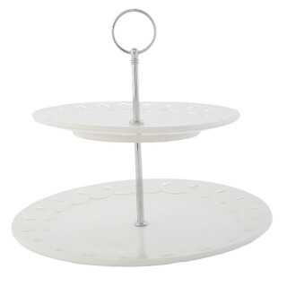 Clayre & Eef - Etagere 2lagig weiß ROLET -  ca. 26 x 23 cm
