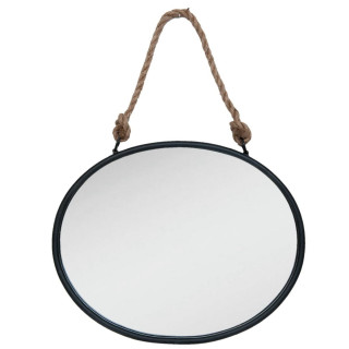 Spiegel Wandspiegel oval schwarz 50 x 4 x 40 cm Clayre & Eef 52S092
