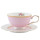 Kaffeetasse Tasse mit Untertasse rosa 0,2 L Clayre & Eef 6CE0568