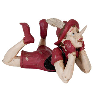 Figur Dekofigur Pinocchio rot 18 x 12 x 11 cm Clayre & Eef 6PR0912