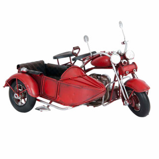 Modellmotorrad Modell Motorrad mit Beiwagen rot 18 x 14 x 11 cm Clayre & Eef 6Y2255