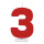 Zahlenkerze Kerze Ziffer 3 rot mit Halter 4,5 cm Städter ST910607