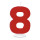 Zahlenkerze Kerze Ziffer 8 rot mit Halter 4,5 cm Städter ST910652