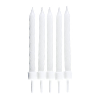 Kerzen mit Halter 10 Stück weiß 7,5 cm Städter ST910119