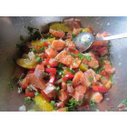Lachstatar als Salat mit Zitrusfrüchten
