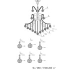 LumiLamp - Kronleuchter Lüster 60-180 x 5LL-CR31 -...