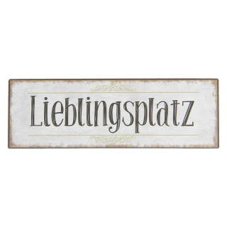 Clayre & Eef - Textschild Lieblingsplatz 6Y2808 - 30 x 10 x 0,5 cm