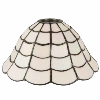 Lampenschirm Branwen weiß im Tiffany-Stil Ø 24 x 12 cm Lumilamp 5LL-5935