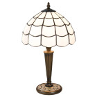 LumiLamp - Tischlampe Calla weiß im Tiffany-Stil...