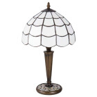 LumiLamp - Tischlampe Calla weiß im Tiffany-Stil...