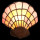 5LL-6000 Tiffany Wandlampe Leuchte Muschel 25*20 cm Lumilamp / Clayre & Eef E14/max 1*25W