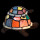5LL-6002 Tischlampe Tiffany Schildkröte mit Baby Schildkröte Bleiglaslampe 22*18*16 cm Lumilamp / Clayre & Eef  E14/max 1*25W