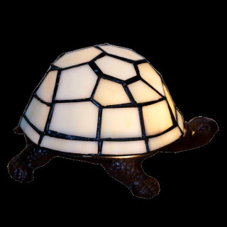 5LL-6001 Tischlampe Tiffany Schildkröte Bleiglaslampe 22*18*16 cm Lumilamp / Clayre & Eef  E14/max 1*25W