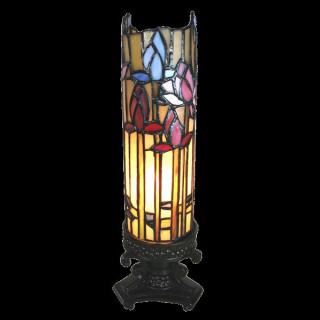 5LL-6010 Tischlampe Tiffany Lichtsäule Bleiglaslampe 10*10*33 cm E14/max 1*25W Lumilamp