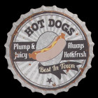 6Y3603 Nostalgie Werbeschild Blechschild Hot Dogs...