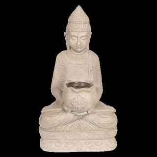5PR0055 Teelichthalter Kerzenständer Dekoration Buddha Figur 28*20*50 cm Clayre & Eef