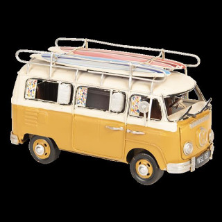 6Y3435 VW Modellauto Bus Camper Hippyzeit mit Surfbrettern 20*10*11 cm Clayre & Eef