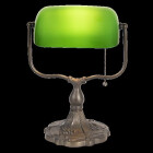 LumiLamp - Tiffany Bleiglaslampe Bankerlampe Tischlampe...