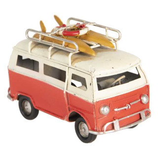 6Y3708 Modell Oldtimer Bus Camper mit Surfbrettern 11*5*7 cm Clayre & Eef