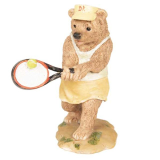 6PR2573 Dekoration Figur Bär Tennis 8*7*11 cm Clayre & Eef