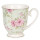6CEMU0058 Zartes Mint mit Blumen Tasse Becher Mug 11*8*9 cm / 0,29L Clayre & Eef