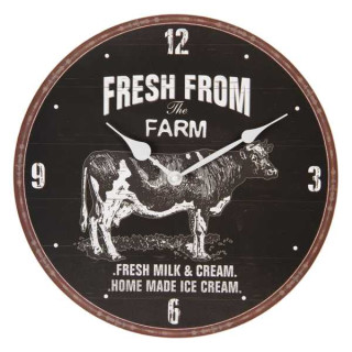 6KL0585 Uhr Wanduhr Fresh from the Farm Kuh Ø 34*3 cm / 1*AA