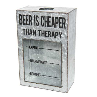64109 Box Schachtel Dose Aufbewahrung Beer is cheaper than therapy 18*10*27 cm Clayre & Eef