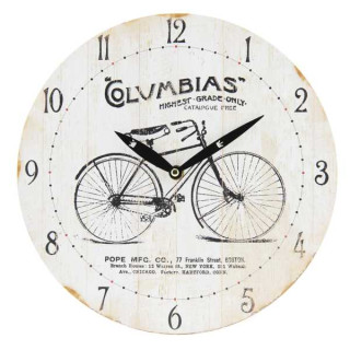 6KL0534 Uhr Wanduhr Columbias Fahrrad Ø 29*4 cm / 1*AA Clayre & Eef