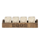 64542 4 Eierbecher Eierhalter auf Holztablett Landhaus...