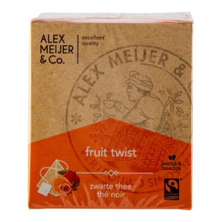 GD75158SL Teepyramide schwarzer Tee mit Fruchtaromen Fairtrade Twist 16 x 2 gr Alex Meijer