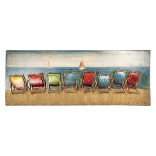 Clayre & Eef - dreidimensionales 3D Wand-Bild Meer Strand Urlaub Wand-Dekoration Wand-Gemälde - 160 7 60 cm