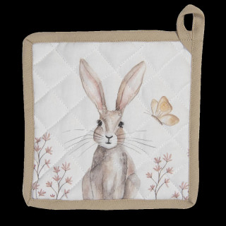 REB45 Topflappen Kochlappen Oster-Hase Serie Rabbits and Butterlies 20*20 cm Clayre & Eef