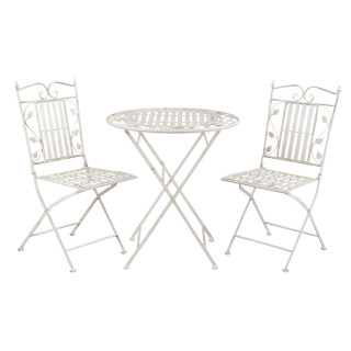 5Y0385 3er Set Garten-Tisch 2 Terrassen-Stühle Ø 70*77 cm / 40*52*93 cm (2) Clayre & Eef