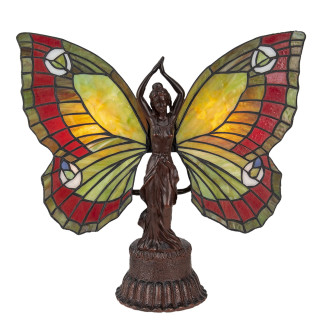 5LL-6085 Tiffany Bleiglaslampe Motivlampe Schmetterling Lampe 41*20*41 cm E14/max 2*25W Clayre & Eef / Lumilamp