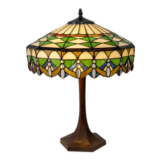 5LL-6086 Tiffany Bleiglaslampe Tischlampe Lampe Ø 41*57 cm E27/max 2*60W Clayre & Eef / Lumilamp