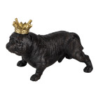 6PR3391 Deko Figur Hund mit Krone Mops Bulldogge 20*11*13...