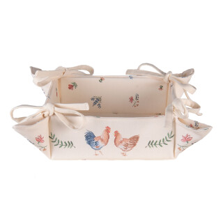 Clayre & Eef - Wendemuster Brotkorb Brotkörbchen Serie Chicken and Rooster - 35 35 8 cm