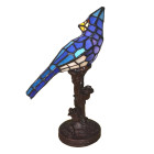 5LL-6102BL Tiffany-Lampe Tischlampe Tischleuchte Papagei...