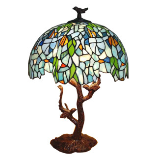 5LL-6115 Tiffany-Lampe Tischlampe Tischleuchte Baum Ø 42*49 cm E27/max 2*60W Clayre & Eef/Lumilamp