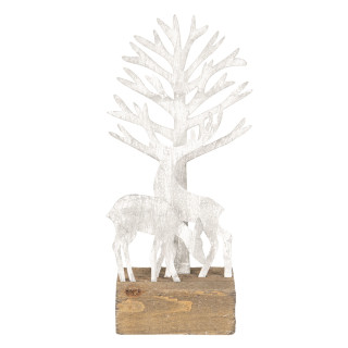 64315 Weihnachtsdeko Figur Hirsch mit Baum 12*8*27 cm Clayre & Eef