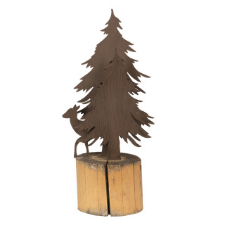 64324 Weihnachtsdeko Figur Reh im Wald 16*10*32 cm Clayre & Eef