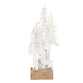 64313 Weihnachtsdeko Reh im Wald Figur 13*8*28 cm Clayre & Eef