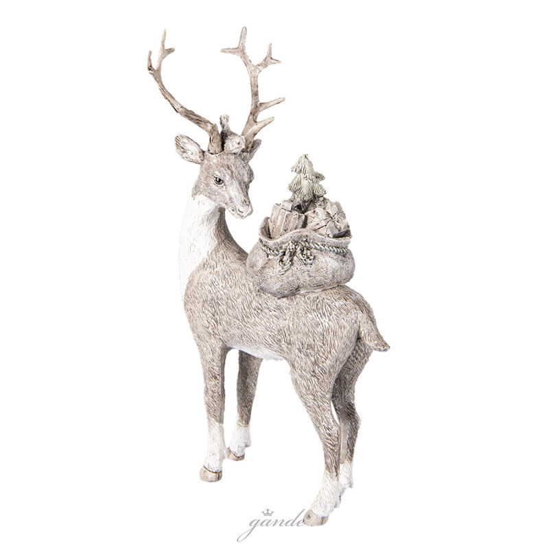 6PR4606 Weihnachtsdeko Rentier Hirsch Reh mit Geschenken 15*9*26 cm C,  30,25 € | Dekofiguren