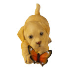 6PR3361 Deko-Figur Hund spielend mit Schmetterling...